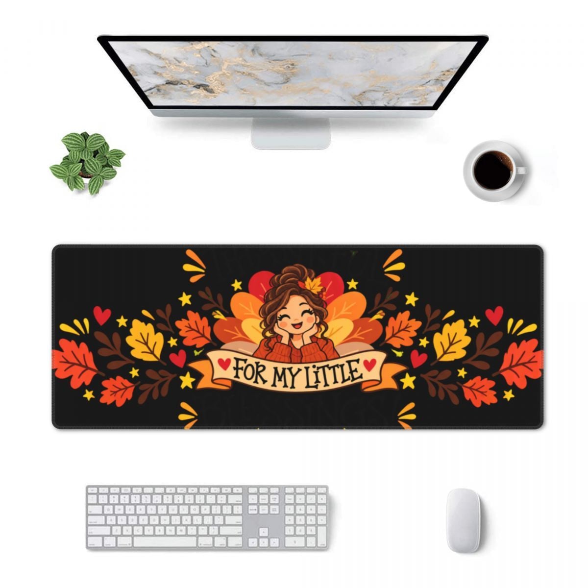 Thanksgiving Gratitude Portrait Desk Mat 11.8×31.5 in
