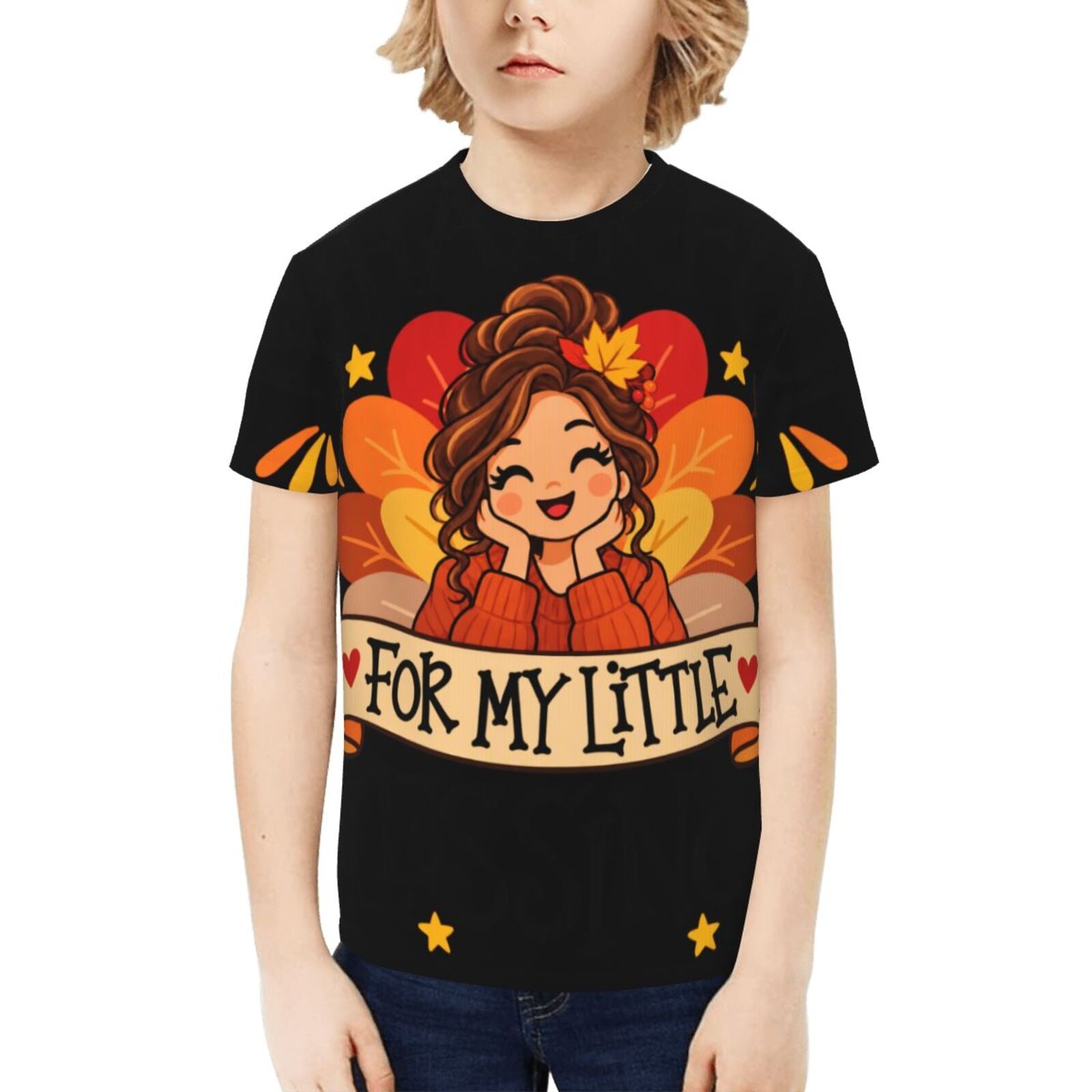 Erntedank-Dankbarkeitsporträt Kinder-T-Shirt
