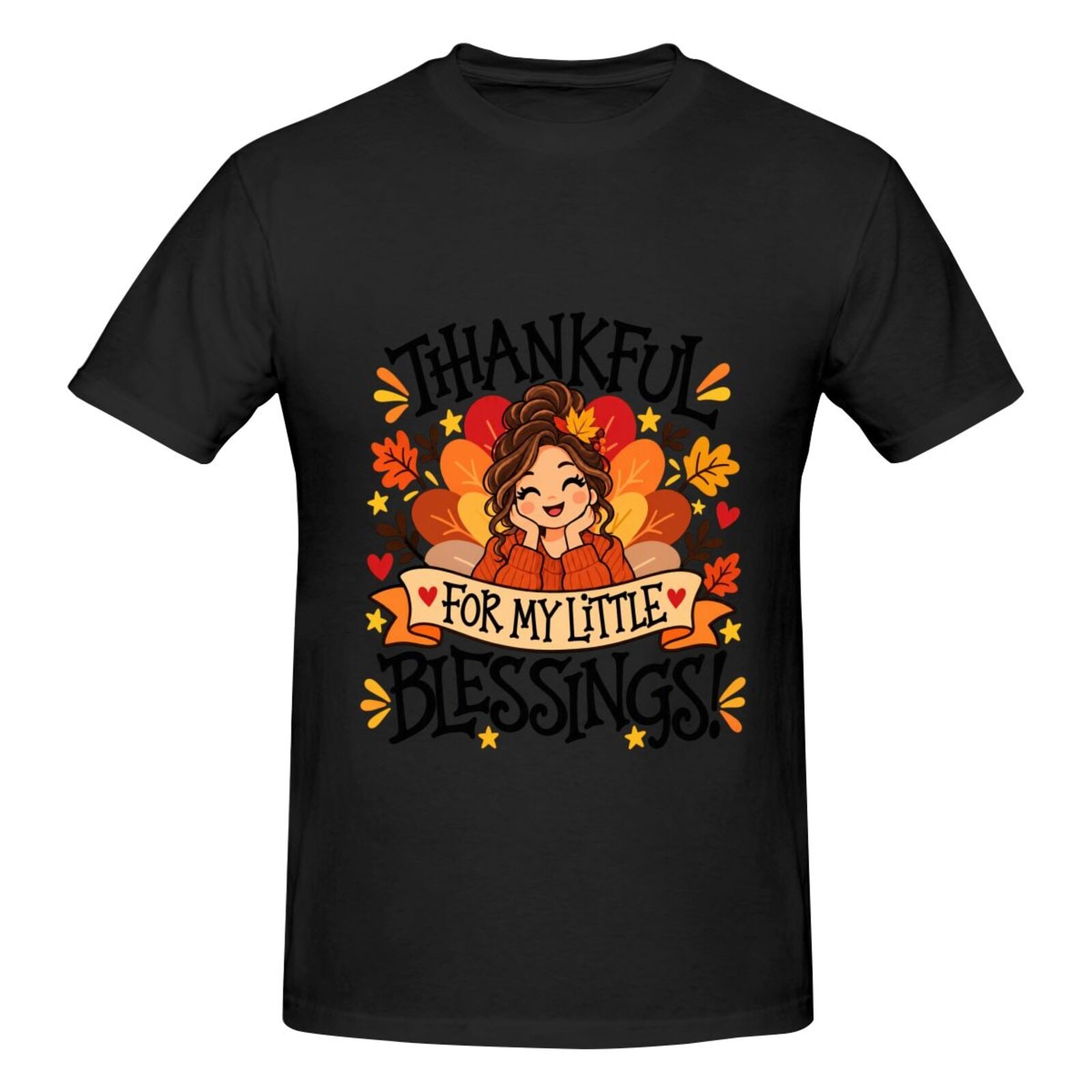 Erntedank-Dankbarkeitsporträt Herren-T-Shirt