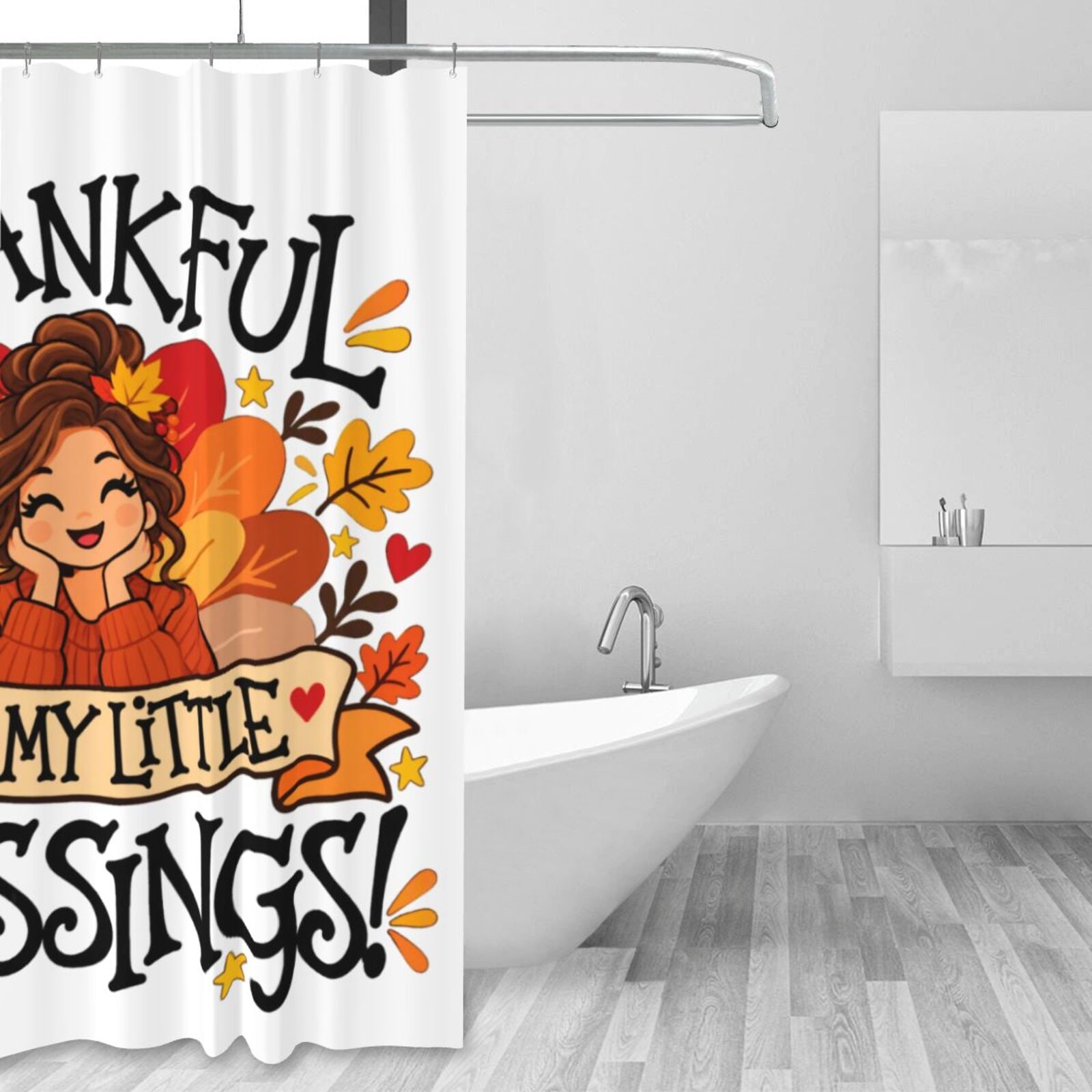 Portrait de gratitude de Thanksgiving Rideau de douche 60×72 po