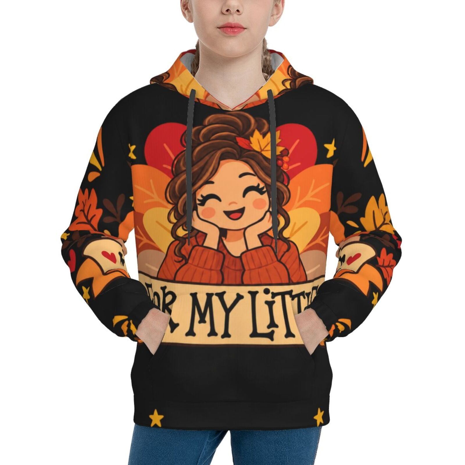 Portrait de gratitude de Thanksgiving Hoodie pull-over pour ados