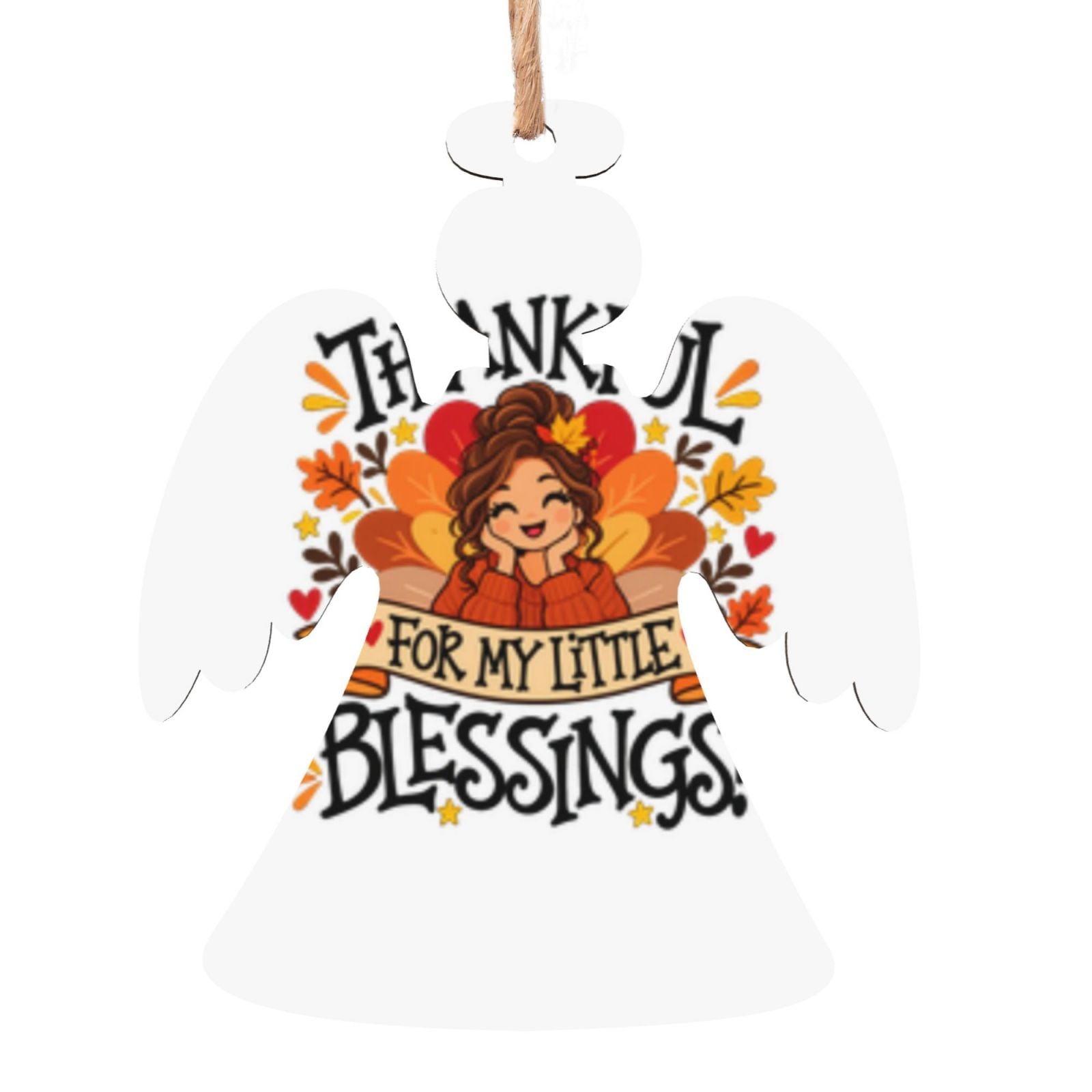 Portrait de gratitude de Thanksgiving Wooden Christmas Ornament