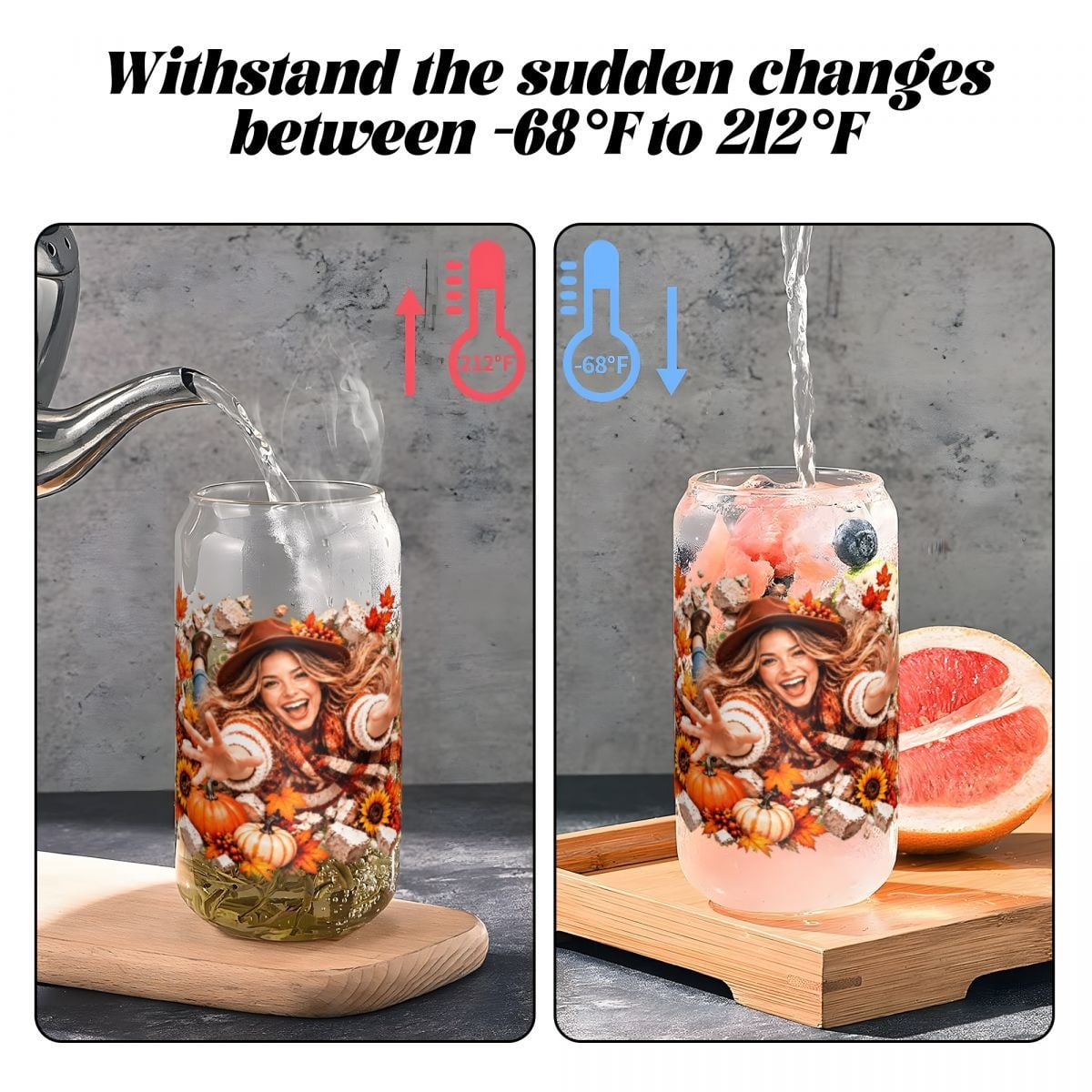 16oz Glass Can with Bamboo Lid