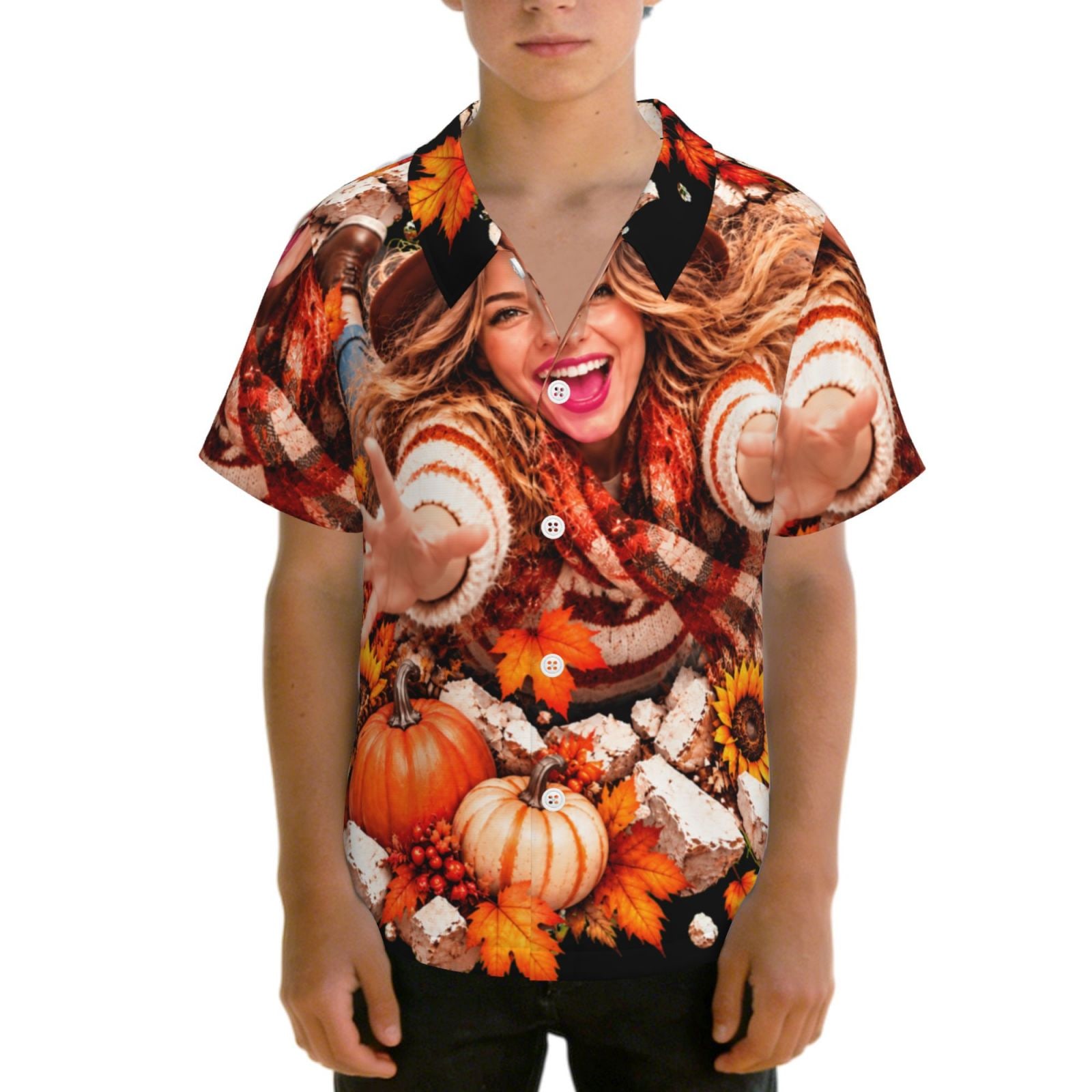 Thanksgiving Joy Burst Teen Hawaiian Shirt