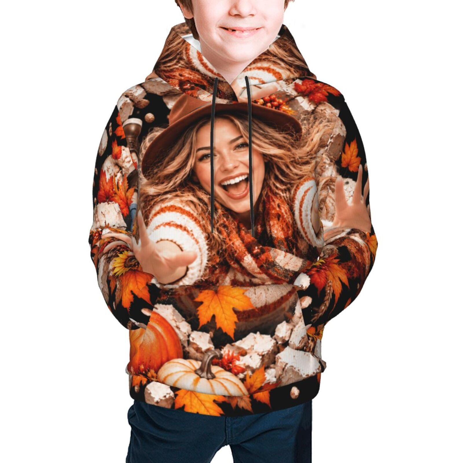 Thanksgiving Joy Burst Youth Hoodie