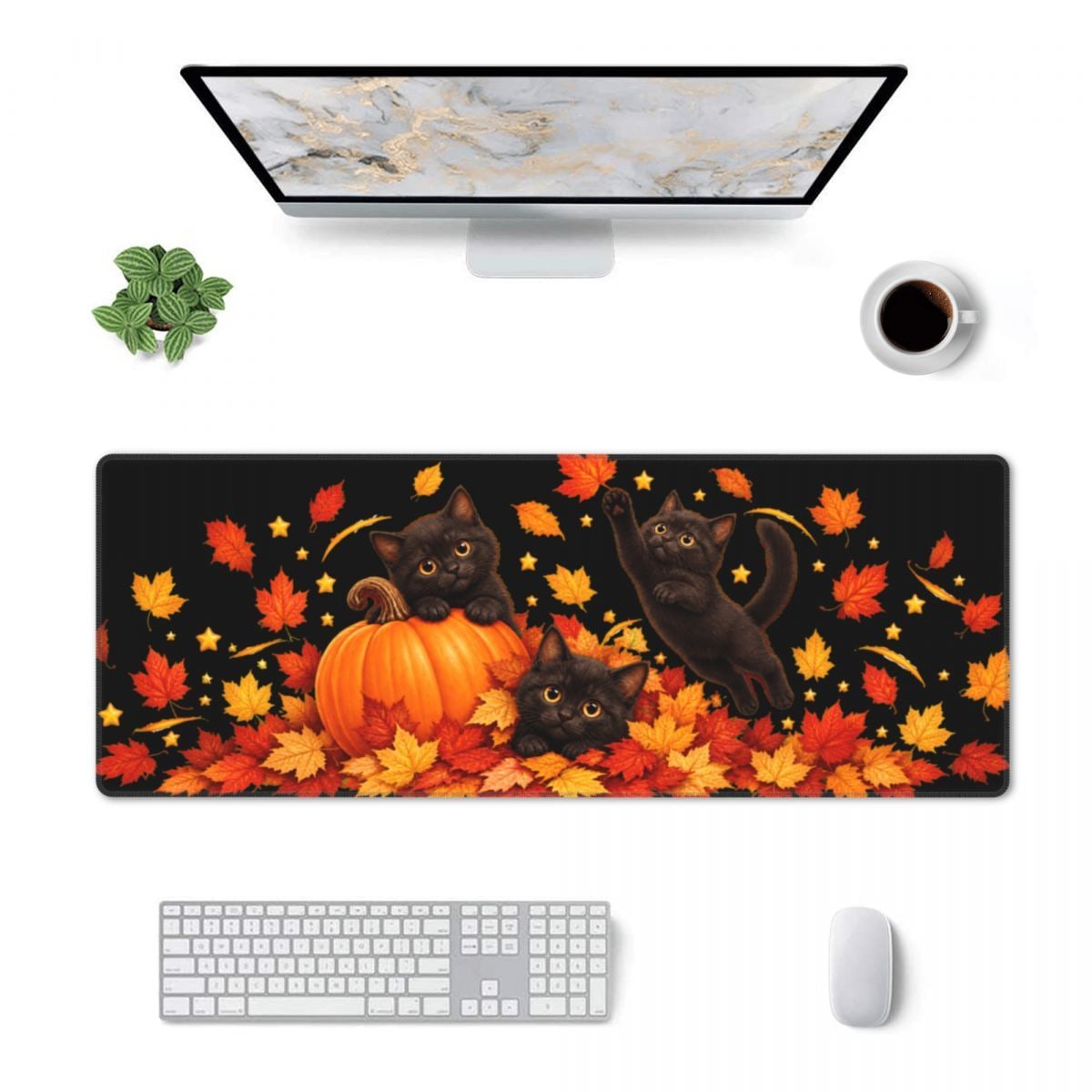 Thanksgiving Autumn Whimsy Desk Mat 11.8×31.5 in