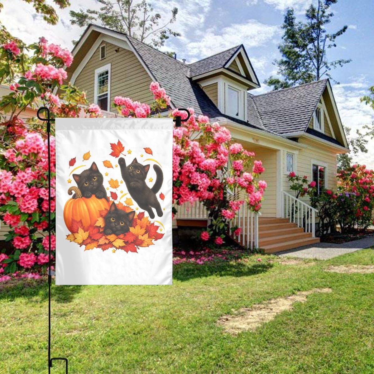 Thanksgiving Autumn Whimsy Garden Flag 12×18 in