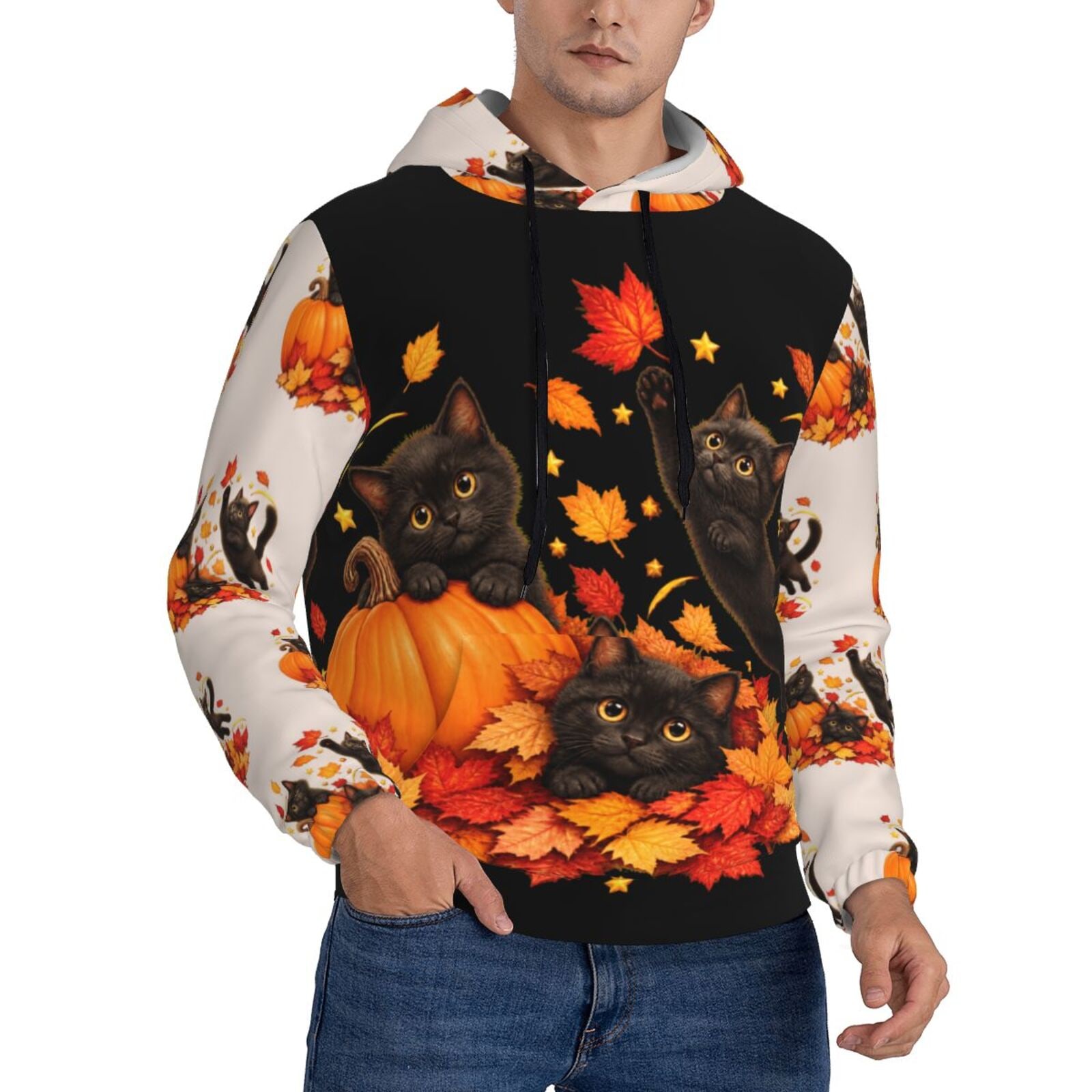 Capricho otoñal de Acción de Gracias Sudadera con capucha para hombre