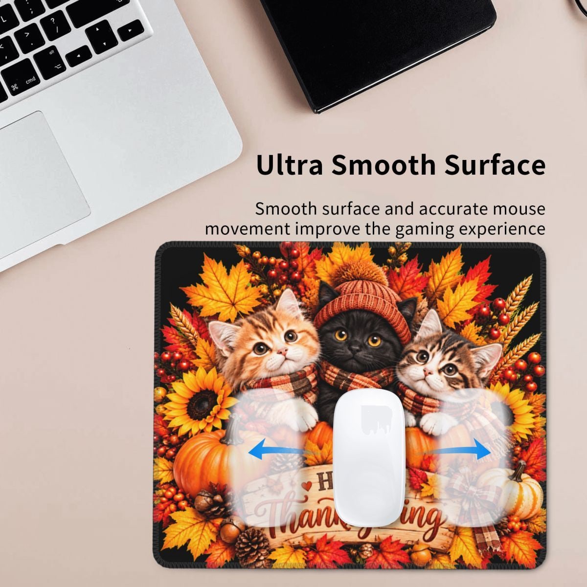 Trio de chats de Thanksgiving Tapis de souris