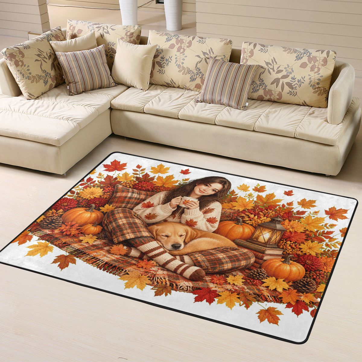 Thanksgiving Cozy Moments Area Rug 63×48 in
