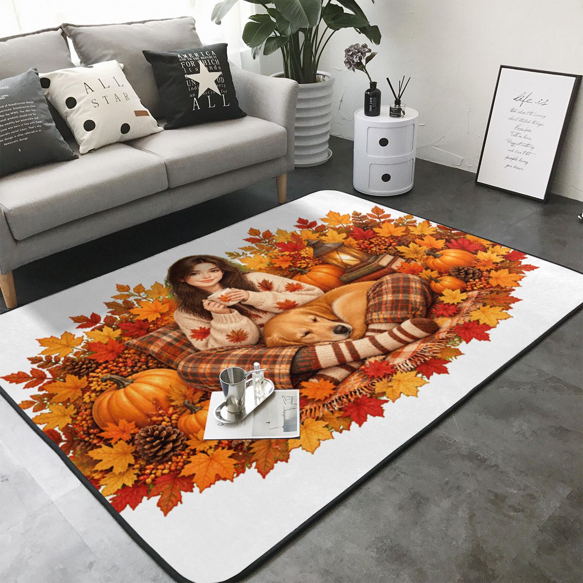Thanksgiving Cozy Moments Area Rug 80×58 in