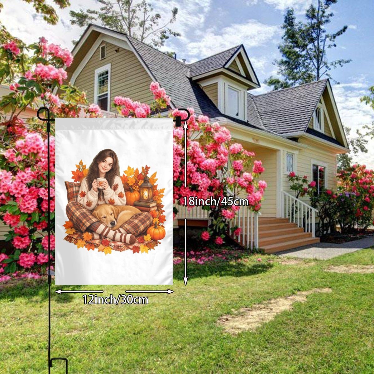 Thanksgiving Cozy Moments Garden Flag 12×18 in
