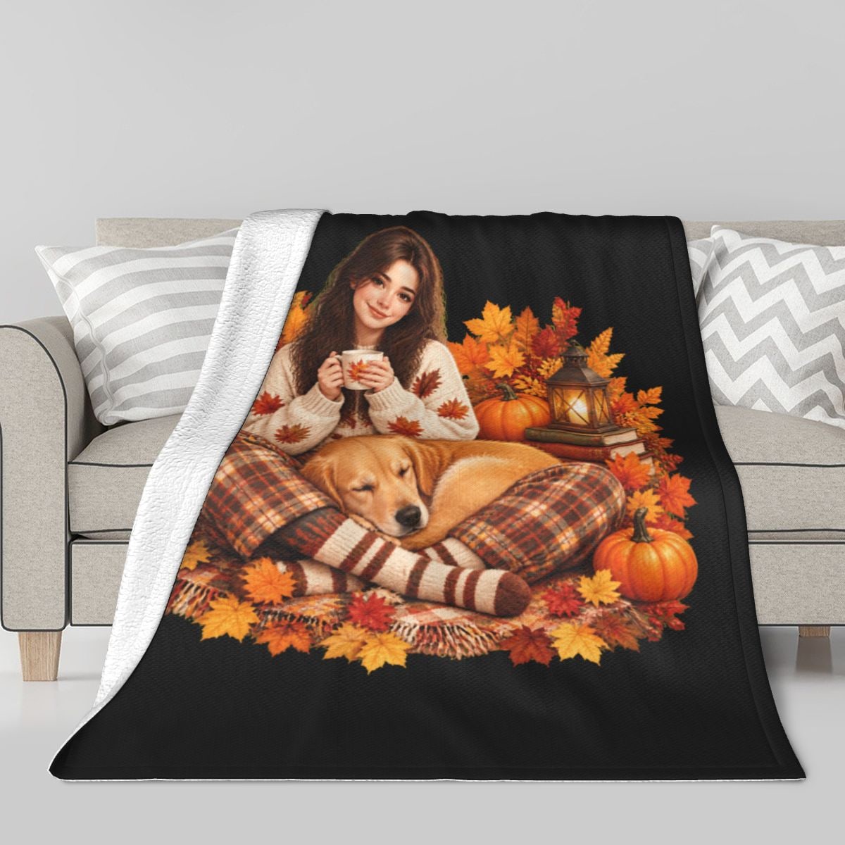 Thanksgiving Cozy Moments Sherpa Fleece Blanket
